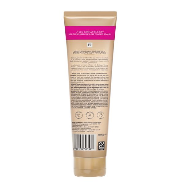 Jergens Natural Glow Self Tanner Skin Firming Gradual Tanning Lotion - Fair to Medium - 10 fl oz