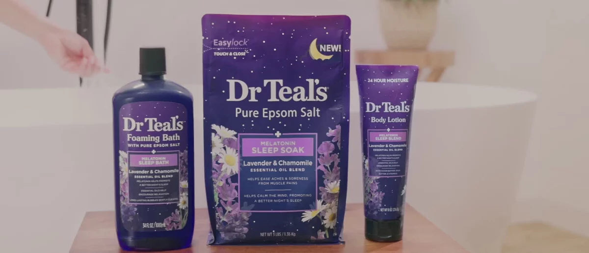 Dr Teal's Epsom Salt Magnesium Soak - Sleep Blend with Melatonin, Lavender & Chamomile - 3lbs