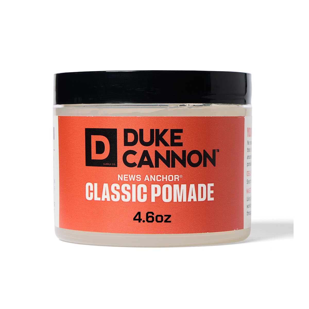 Duke Cannon Supply Co. News Anchor Classic Hair Pomade for Men - Strong Hold Light Shine - 4.6oz