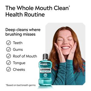 Listerine Antiseptic Intense Mouthwash for Bad Breath - Cool Mint - 1L