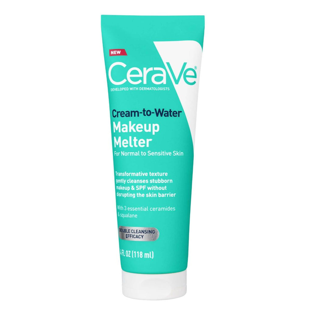 CeraVe Cream-to-Water Make Up Melter with Squalane & Ceramides Nourishing Cleansing Transforming Formula, Effortless Makeup Removal- 4 fl oz