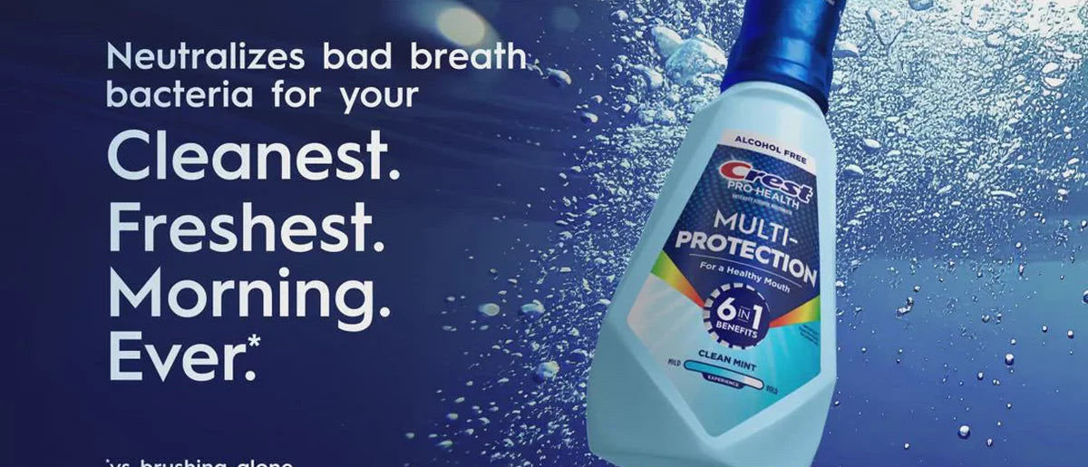Crest Pro-Health Advanced Multi-Protection Alcohol Free Mouth Wash - Fresh Mint - 1L/2pk
