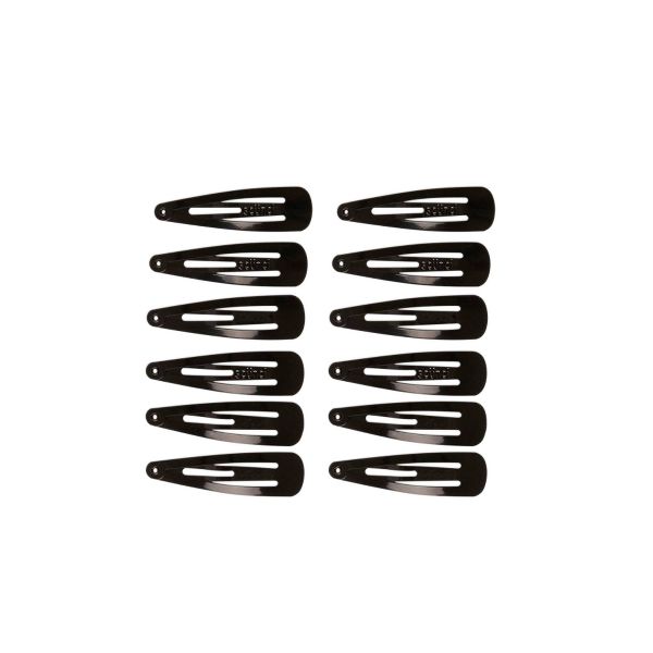 scünci Metal Snap Clips - Black - All Hair - 12pcs