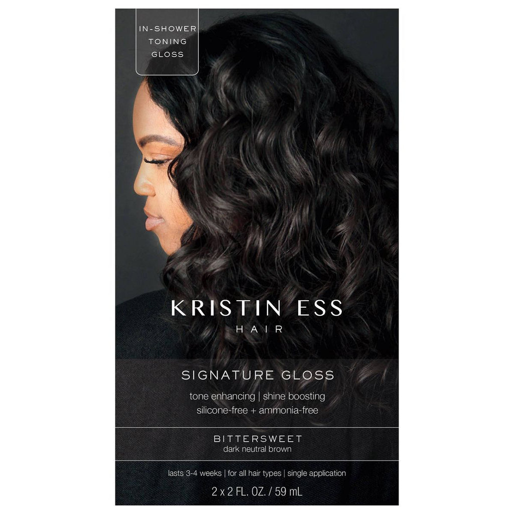 Kristin Ess Hair Gloss in Bittersweet for Dark Brown Hair - Semi Permanent Dye + Toner - 4 fl oz