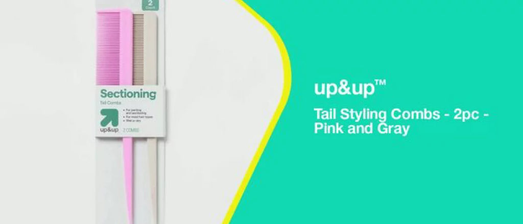 Tail Styling Combs - 2pc - Pink and Gray - up&up™