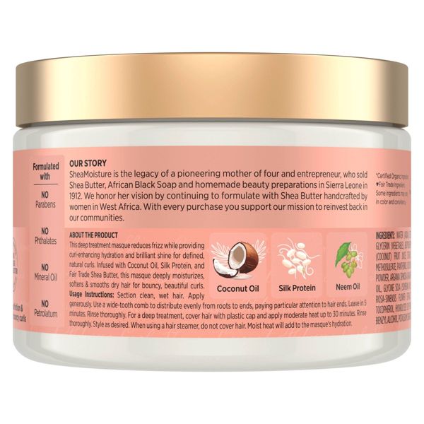 SheaMoisture Coconut & Hibiscus Curl & Shine Hair Mask For Naturally Curly Hair - 11.5oz