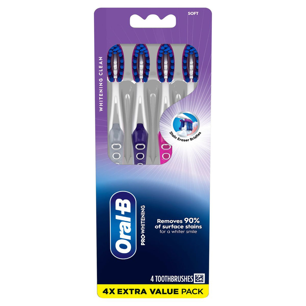 Oral-B Pro-Whitening Toothbrushes - Soft - 4ct