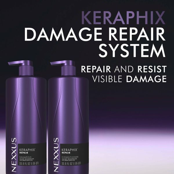 Nexxus Keraphix Shampoo for Damaged Hair with Keratin Protein and Black Rice - Silicone-Free - 33.8 fl oz