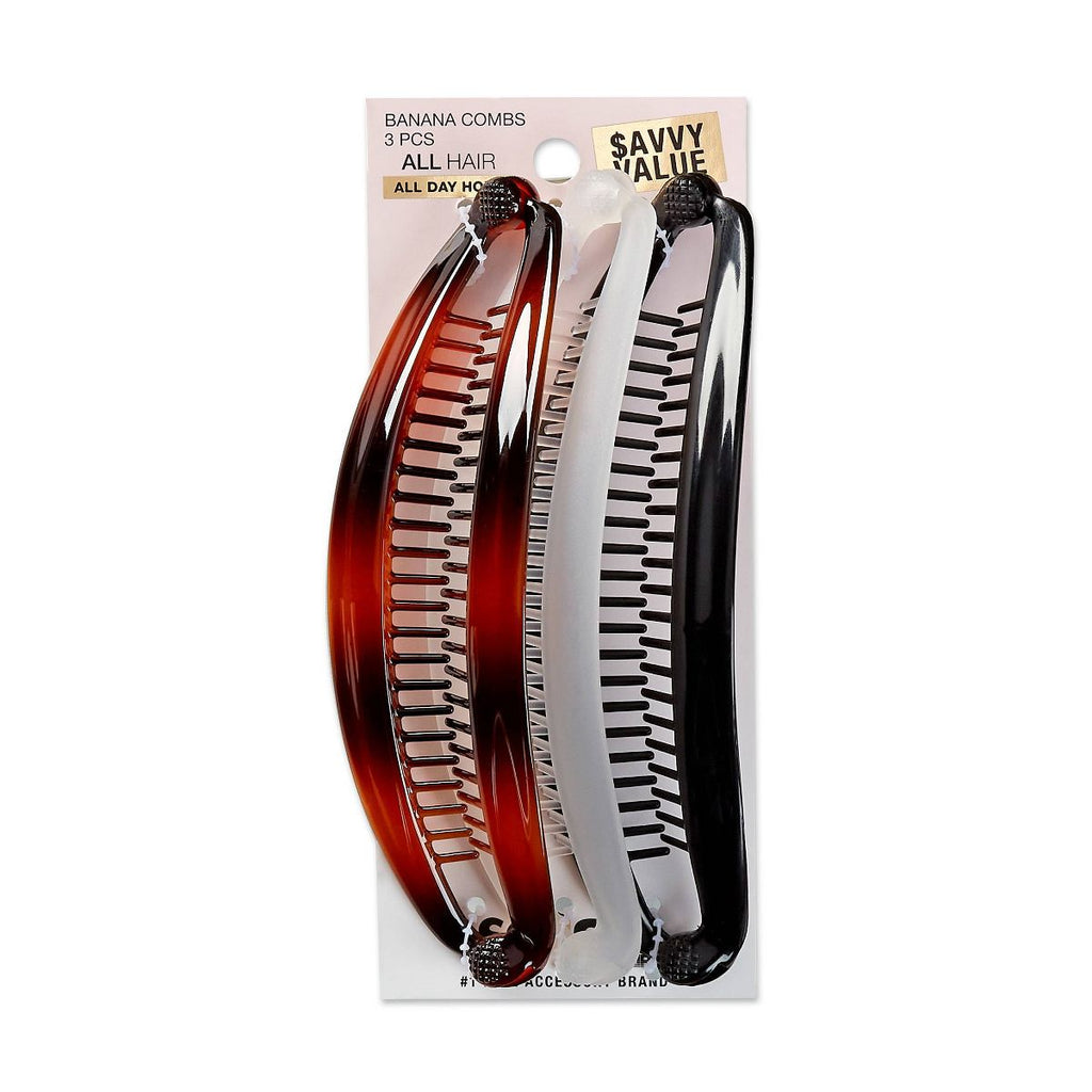 scünci Flat Banana Combs - All Hair - 3pcs