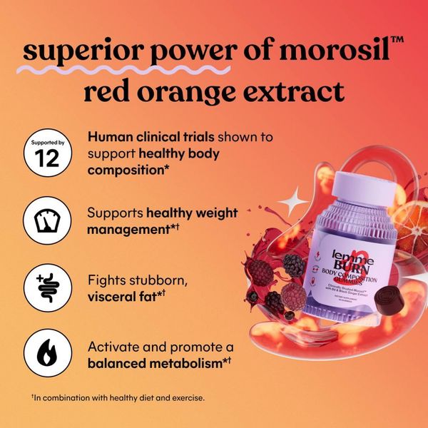 Lemme Burn Gummies - Metabolism & Belly Fat Support - Morosil, Black Ginger, B12 & Chromium - 60ct