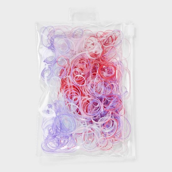 Kids' Medium Glitter Polybands - 500ct - Cat & Jack: Securing Hair, For All Hair Types, Includes Elastic