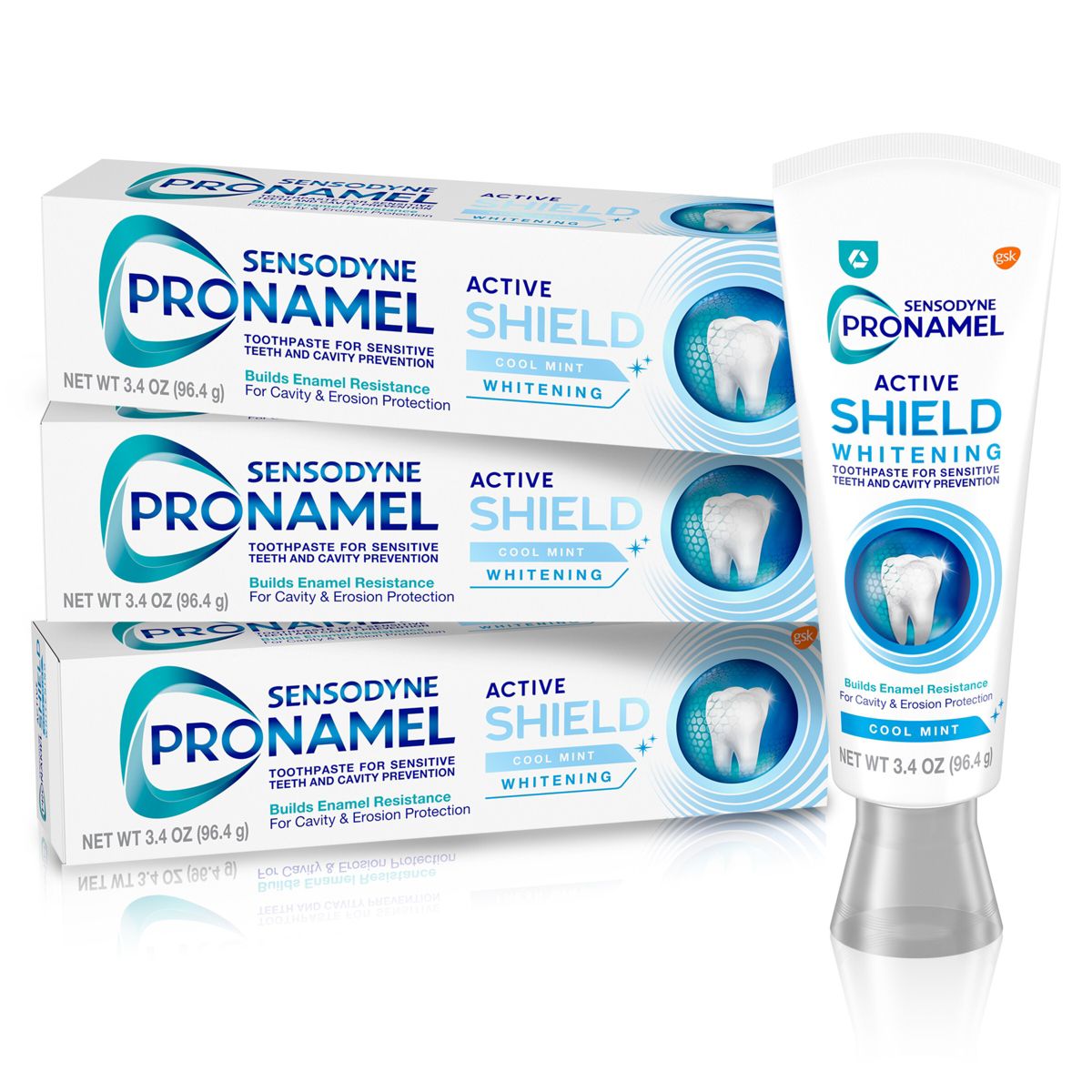 Sensodyne Pronamel Active Shield Whitening Toothpaste - Cool Mint - 3.4oz/3pk