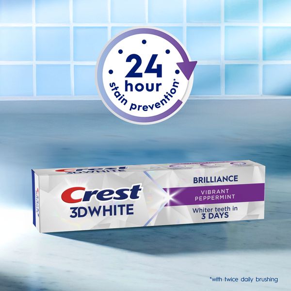 Crest 3D White Brilliance Vibrant Whitening Toothpaste - Peppermint - 2.4oz