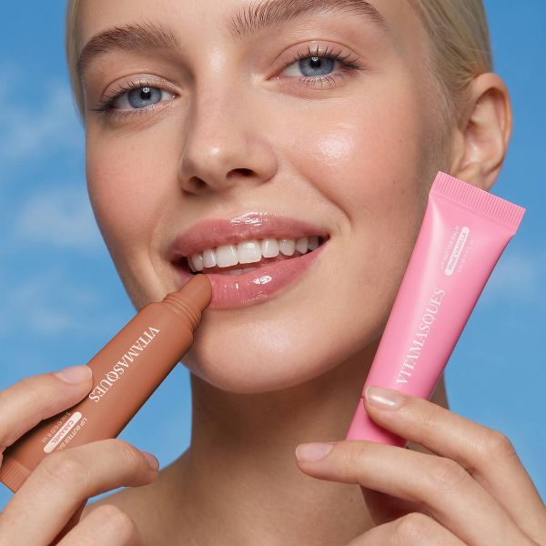 Vitamasques Lip Butter Balm Plump & Repair Mini Duo - Caramel + Pink Vanilla - 0.33 fl oz