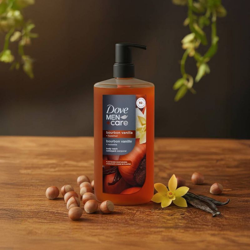 Dove Men+Care Bourbon Vanilla + Hazelnut Plant-Based Moisturizers Body Wash - 26 fl oz