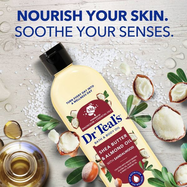 Dr Teal's Shea Butter & Almond Moisturizing Bath & Body Oil with Essential Oils - 8.8 fl oz